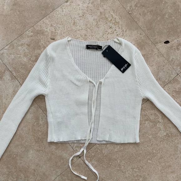 NWT Natsy Gal Tie Front Crop Top - Picture 1 of 3